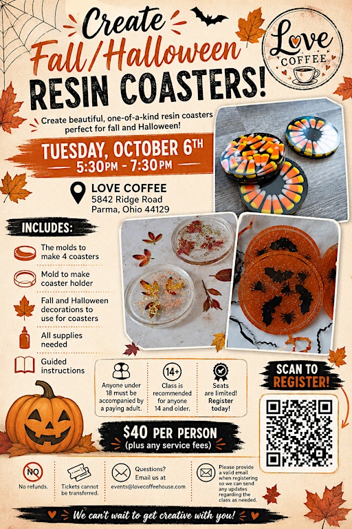 Fall/Halloween Resin Coaster Creation