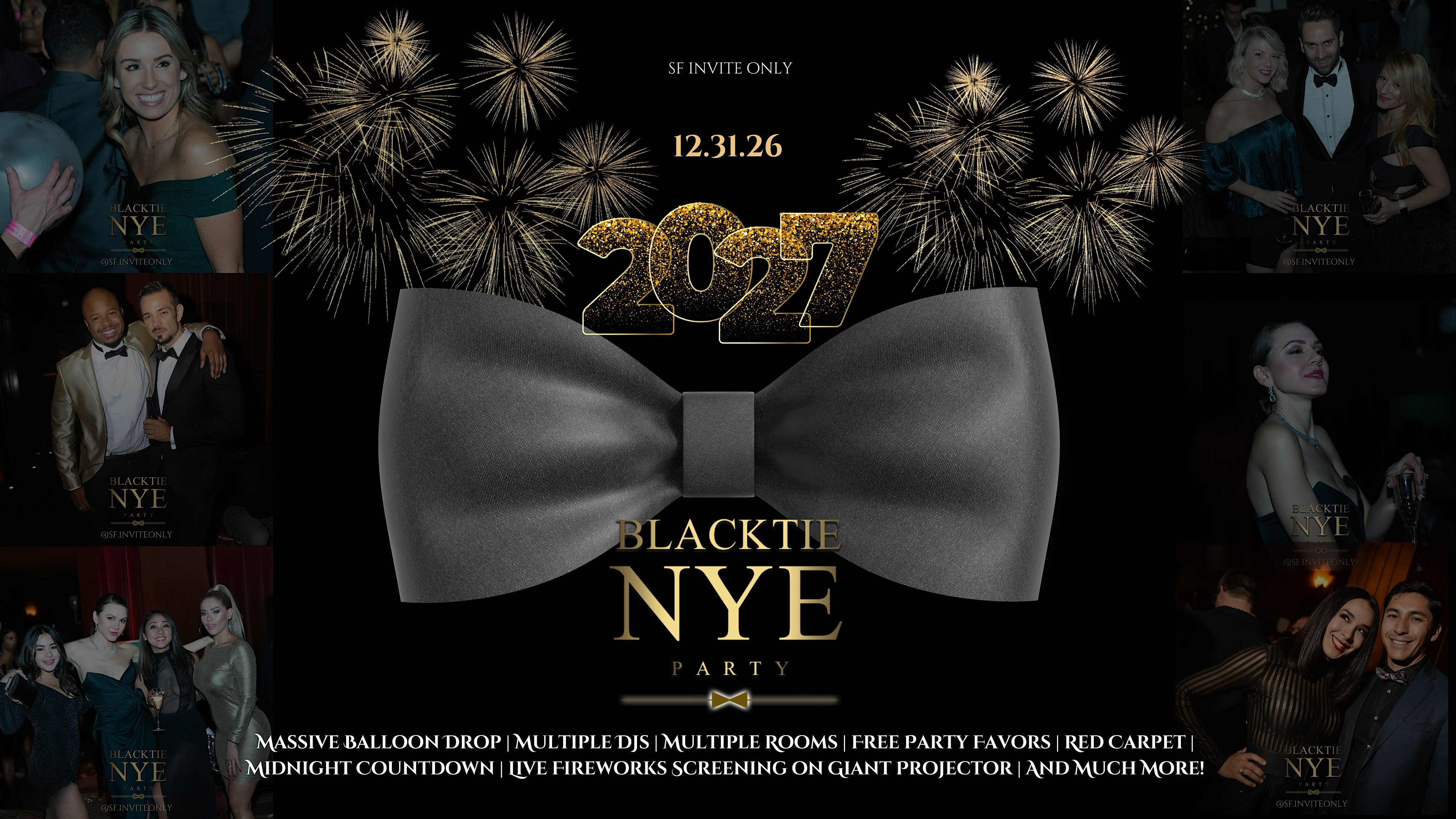 BLACK TIE NEW YEARS EVE 2027 AT THE HISTORIC HOTEL W/ MASSIVE BALLOON DROP