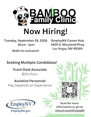 Bamboo Family Clinic Hiring Event - Las Vegas