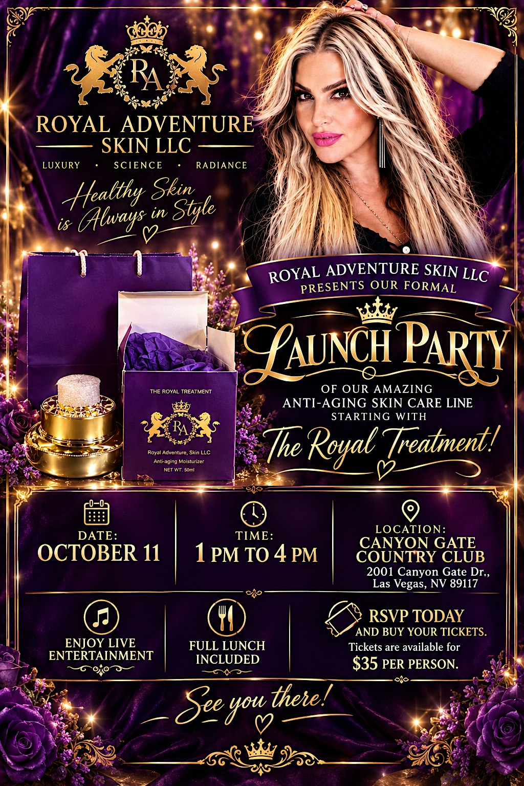 Royal Adventure Skin LLC launch party created by Denise Fuleihan