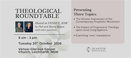 Theological Roundtable Sydney | October 20th. 2026