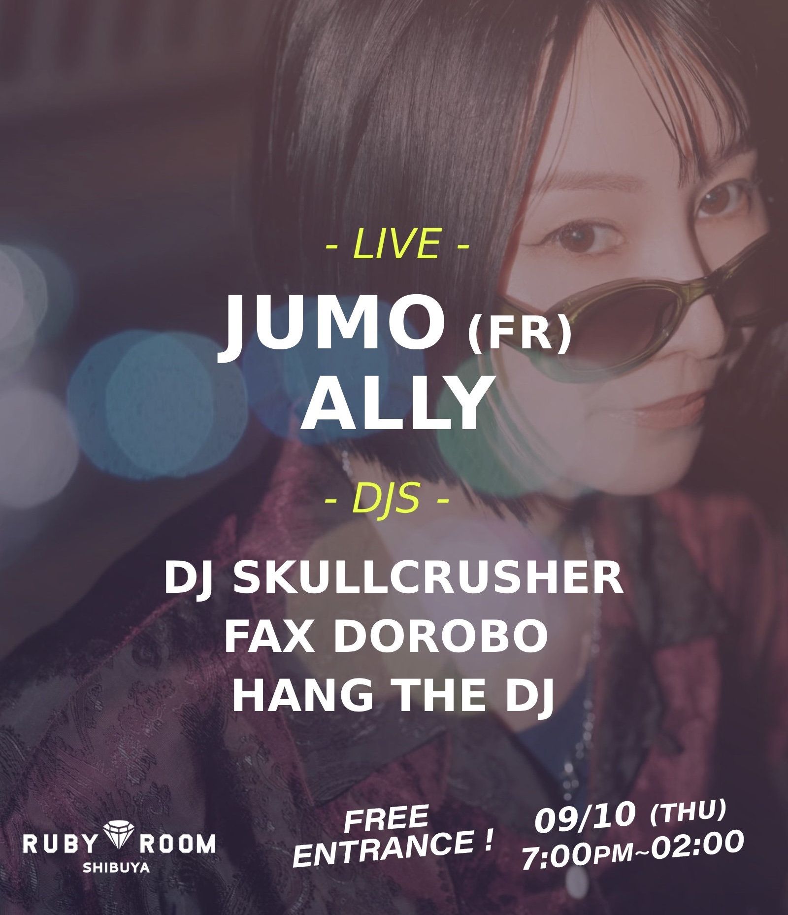 Free Party Shibuya – Live Electronic with Jumo & ALLY