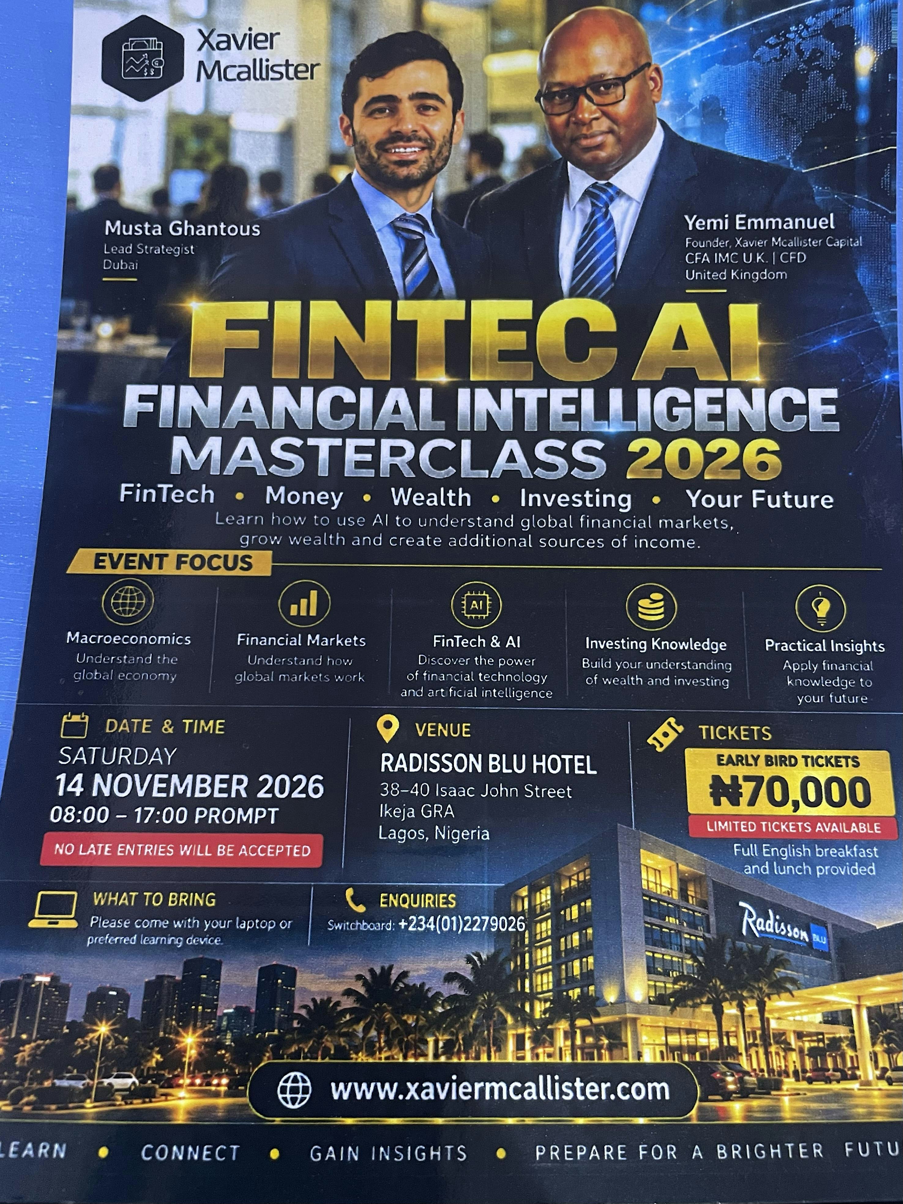 FINTECH AI FINANCIAL INTELLIGENCE MASTERCLASS 2026