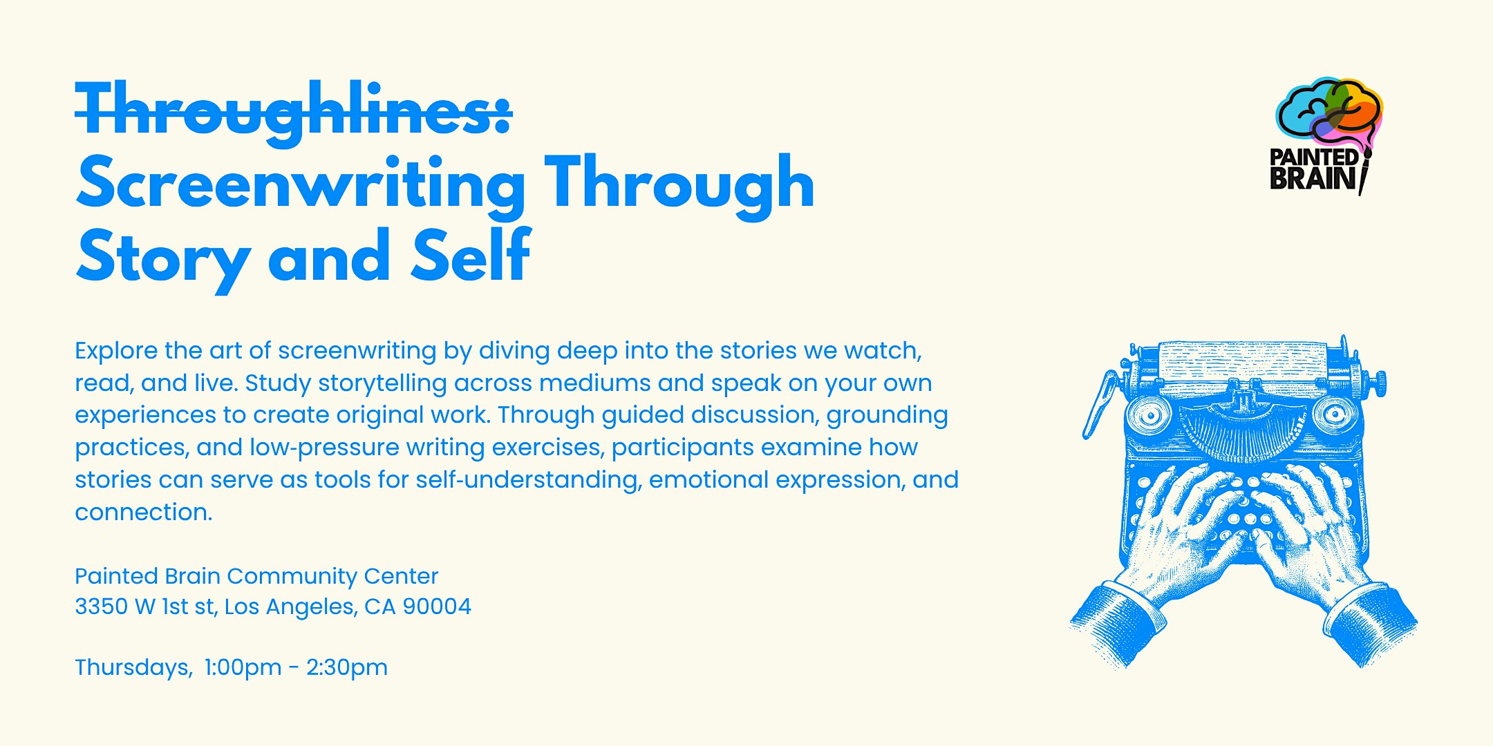 Throughlines: Screenwriting Workshop to Develop Story and Self