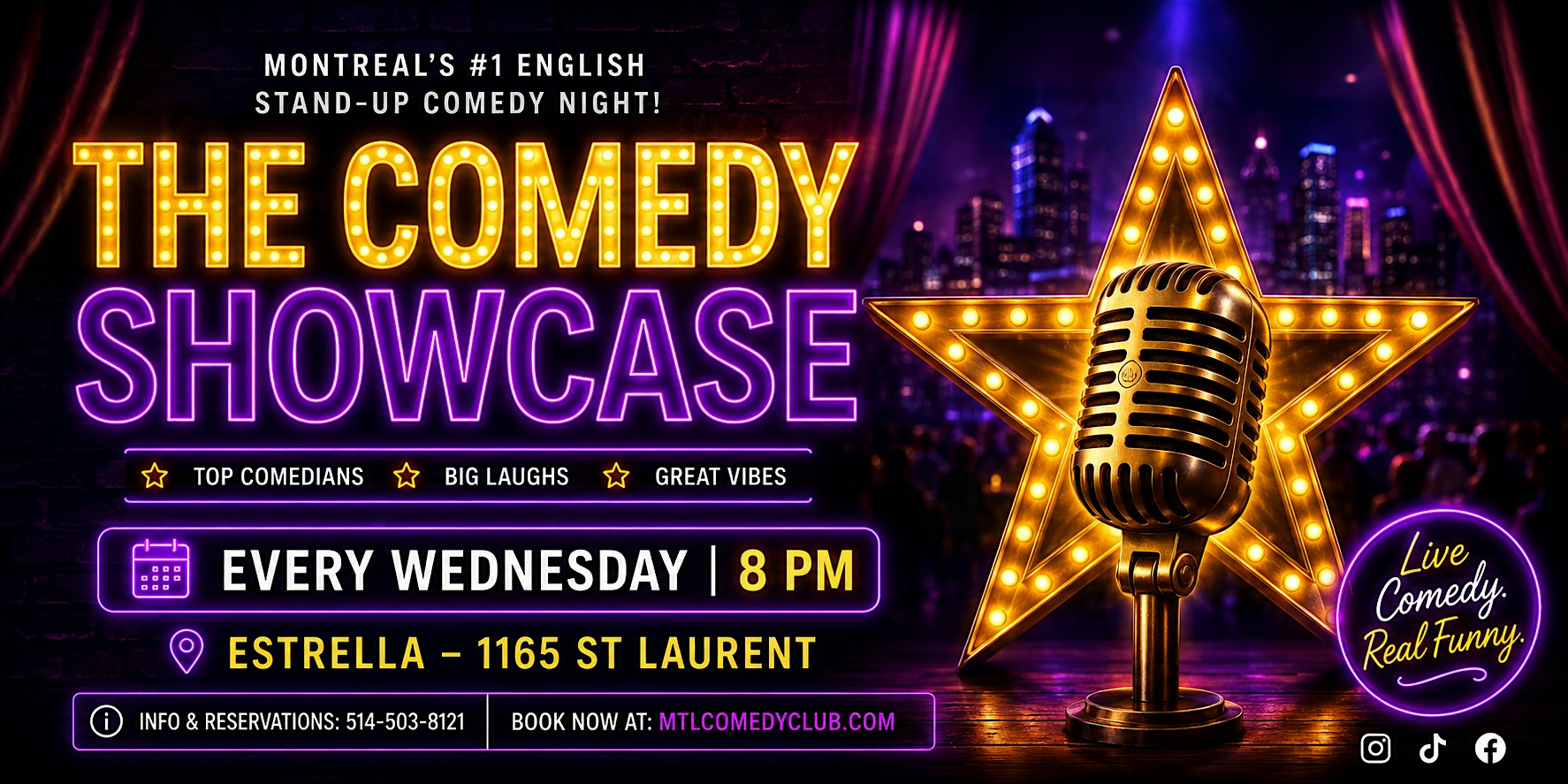 The Comedy Showcase Montreal | Wednesday English Stand-Up Comedy Show