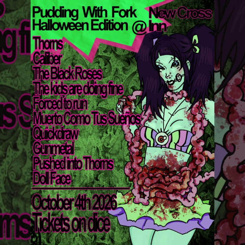 Pudding With Fork Halloween Edition