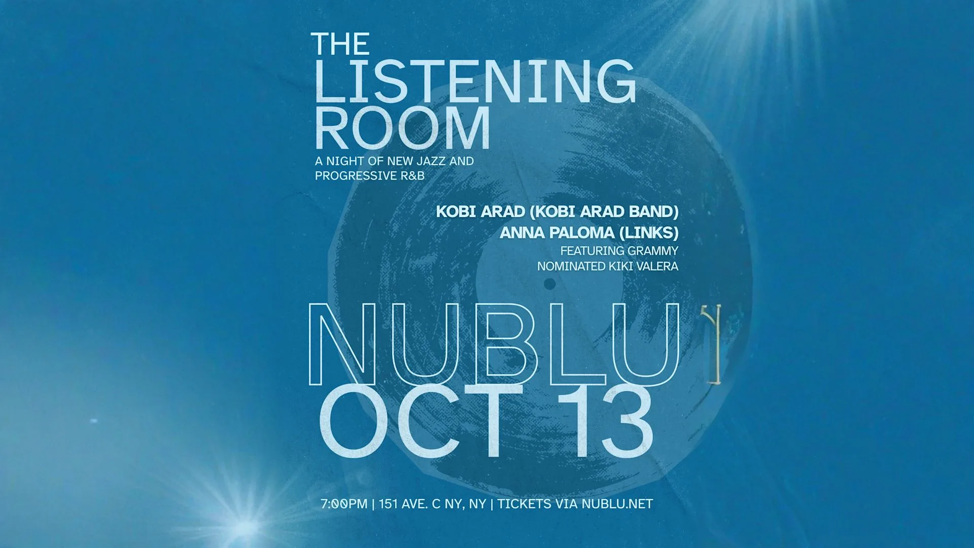 The Listening Room W/ Kobi Arad, Anna Paloma & Kiki Valera