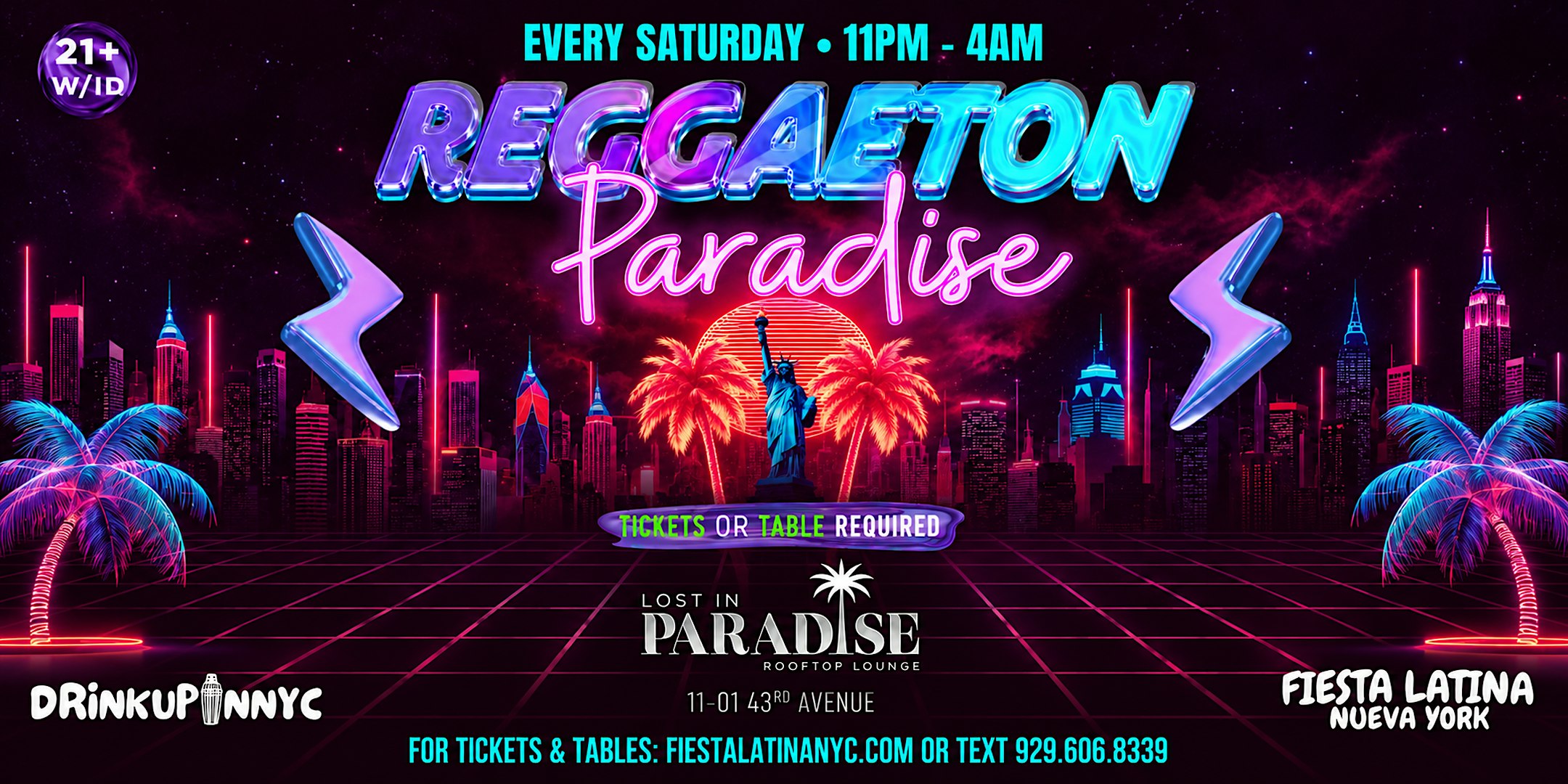 Reggaeton Paradise Rooftop — DrinkUpinNYC at Lost in Paradise L.I.C