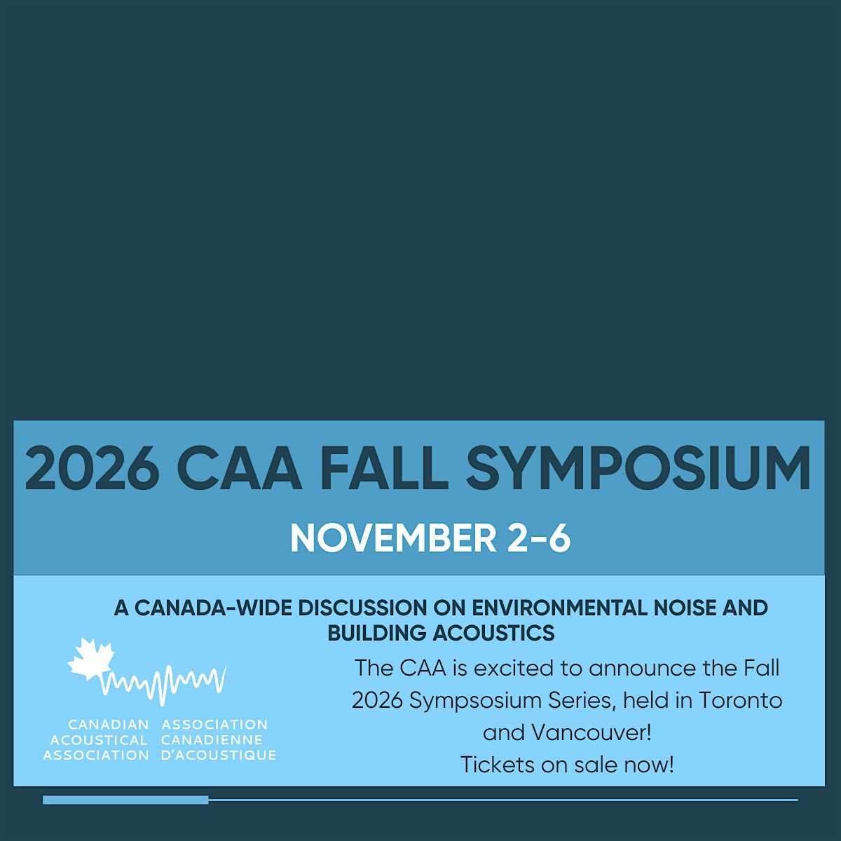 CAA Fall Symposium 2026 Toronto: Environmental Noise & Building Acoustics