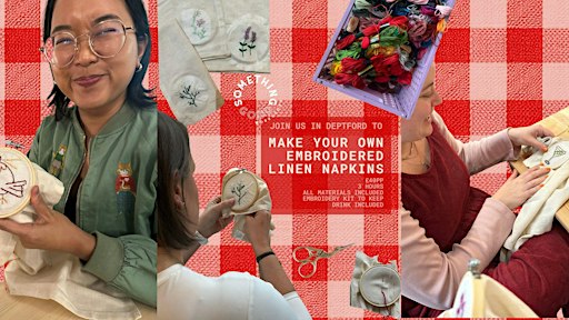 Make Your Own Embroidered Linen Napkins | Deptford, London