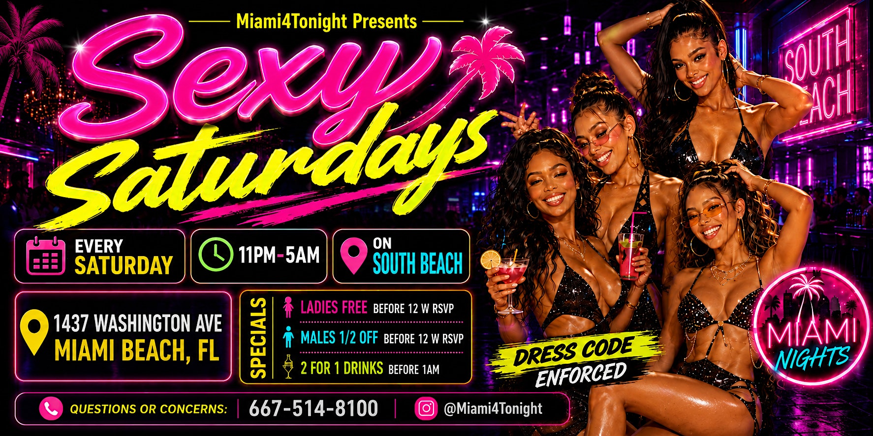 MIAMI #1 HipHop Saturday Party on South Beach