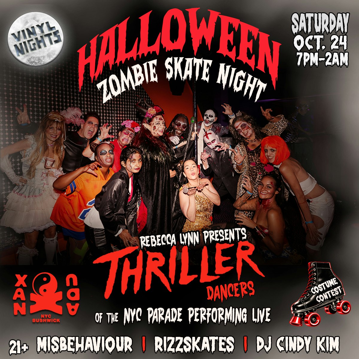 Halloween Vinyl Nights Zombie Skate Night w/ Thriller Dancers & DJ's Misbehaviour, Rizzskates & DJ Cindy Kim (skate all night)