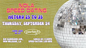 9/24 - NOLA Speed Dating @ Parlay's
