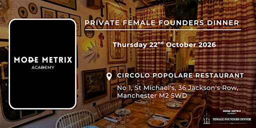Female Founders Networking Dinner MCR