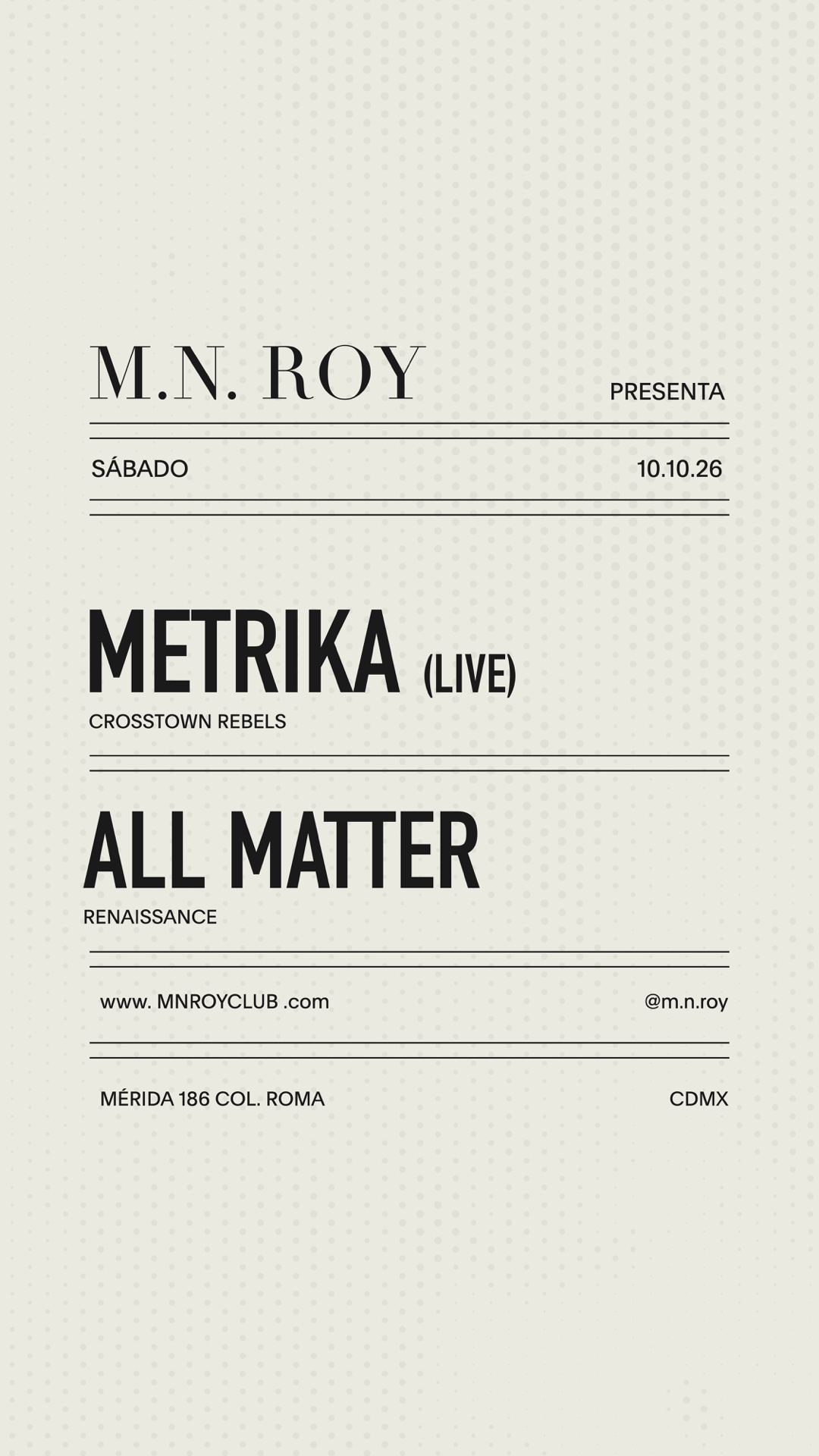 Metrika (LIVE) + ALL MATTER