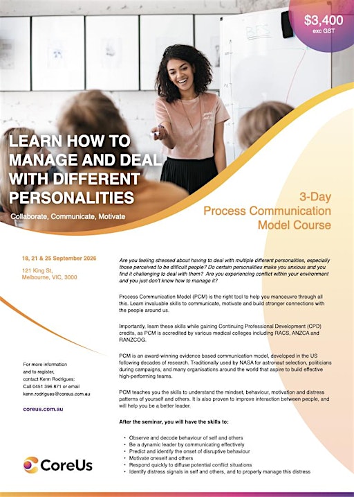 Communicate, Collaborate, Motivate - 3-Day Process Communication Model