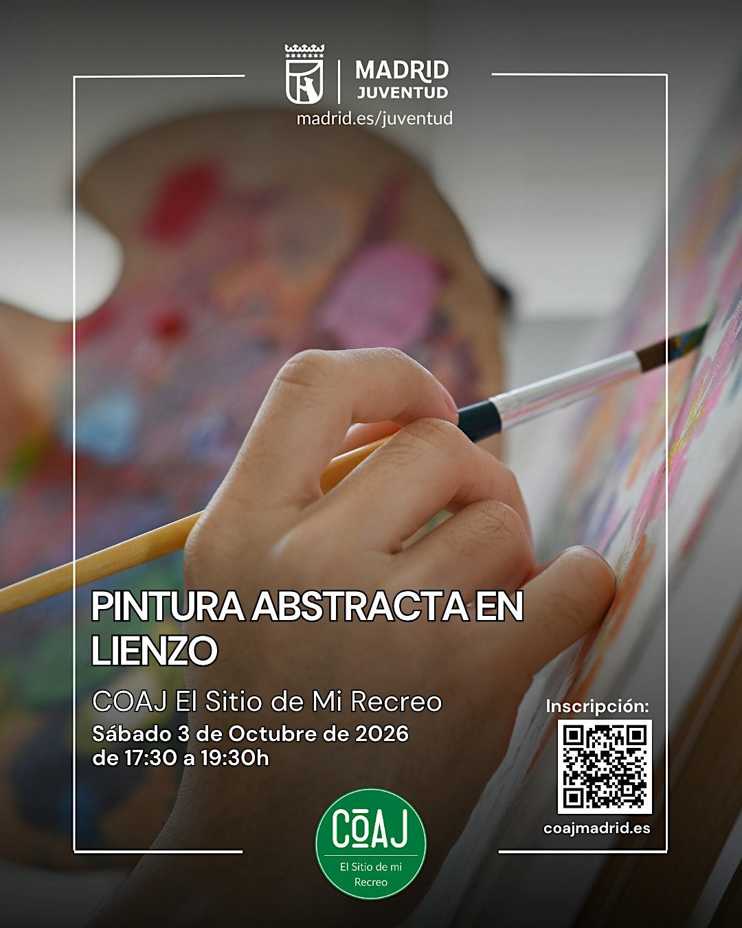 Taller de pintura abstracta en lienzo gratis. 14 a 30 años.