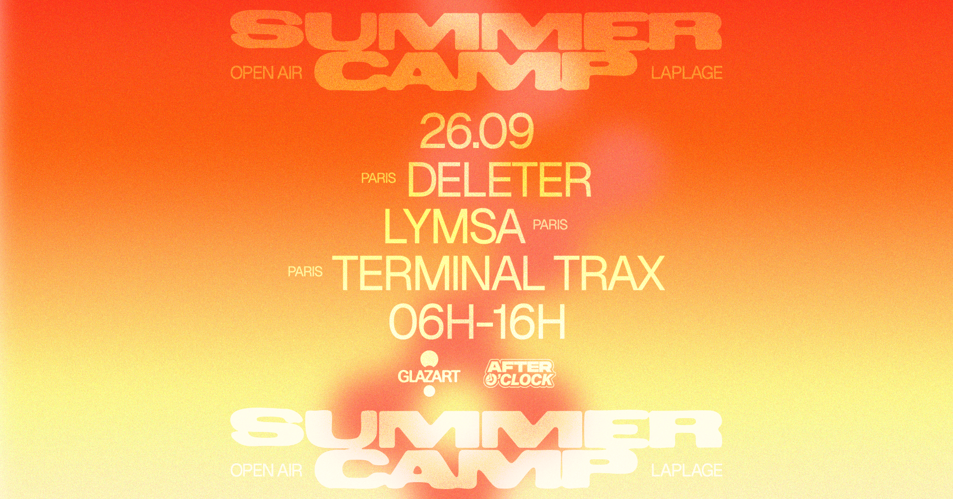After O'Clock X La Plage Open Air: Terminal Trax, Lymsa, Deleter