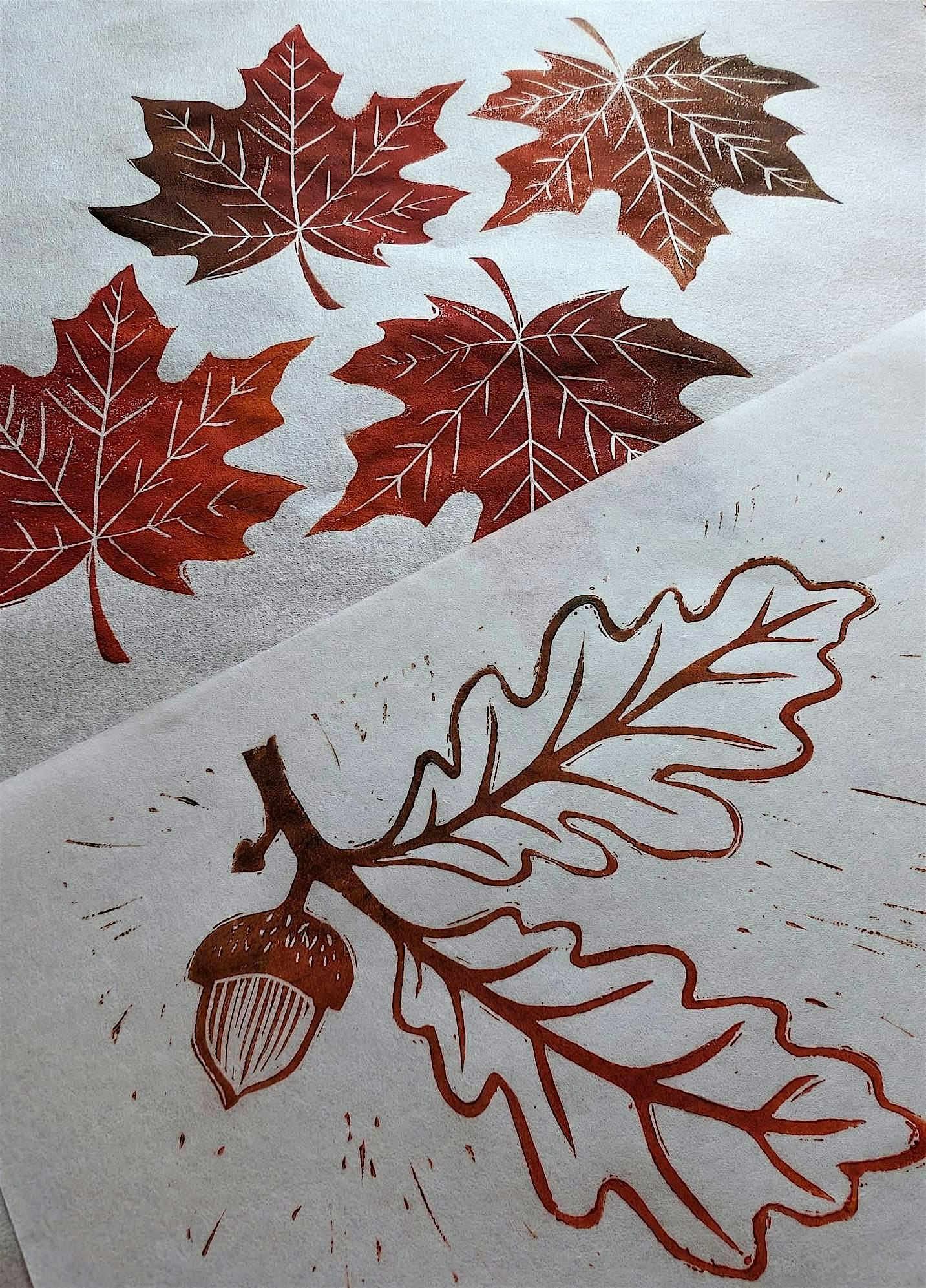 Autumn lino printing workshop for beginners