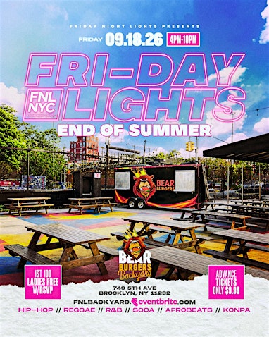 FRI-DAY LIGHTS End of Summer | Brooklyn Outdoor Day Party | Sept. 18th
