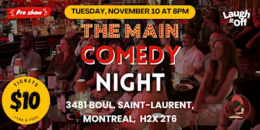 TUESDAY Pro Comedy Show | The Main Comedy Show in Montreal on Nov. 10