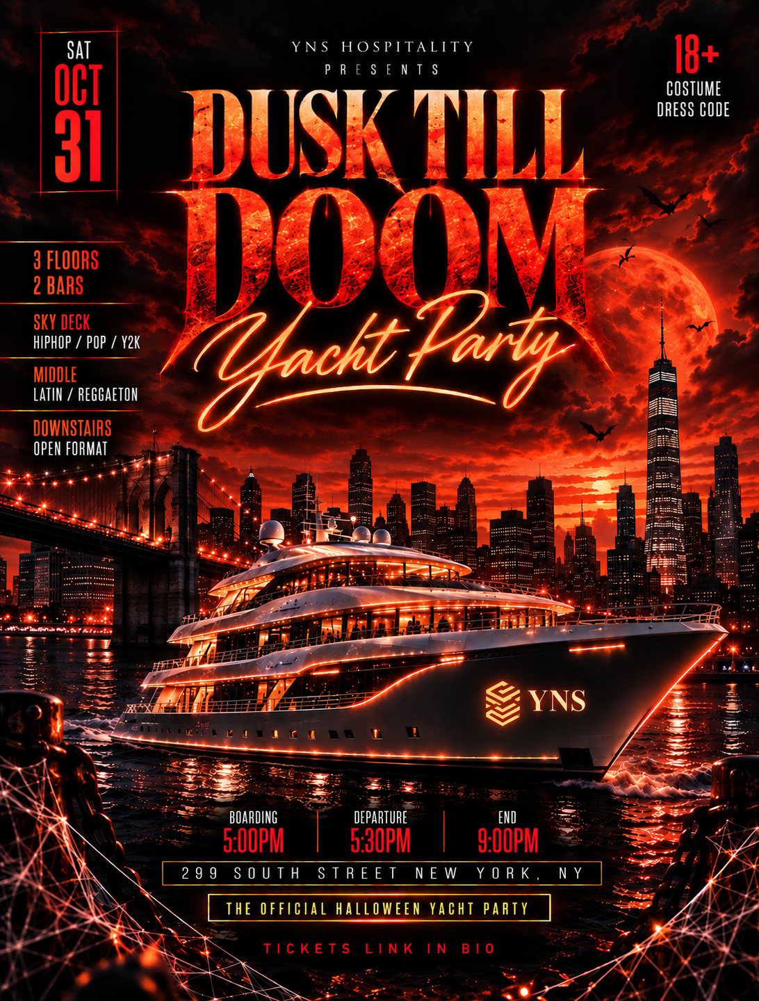 Dusk Til Doom-  18+ Halloween yacht Party