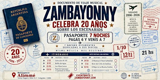 ZAMBAYONNY - PASAPORTE POR 7 SHOWS