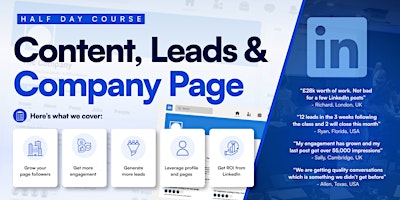 Content, Leads & Company Page (Half Day Course) -  BRISTOL