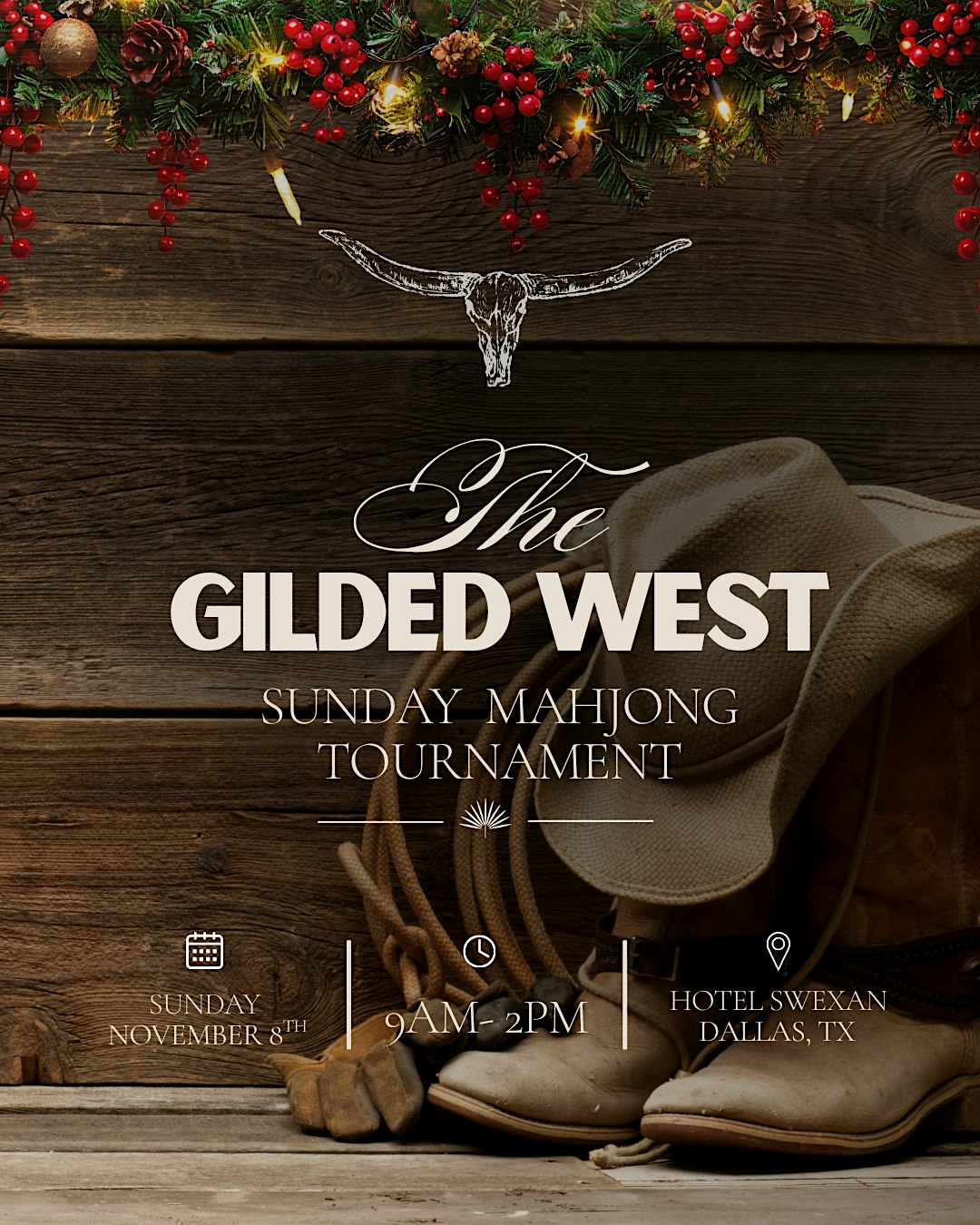 The Gilded West Holiday Social & Mini Mahjong Tournament