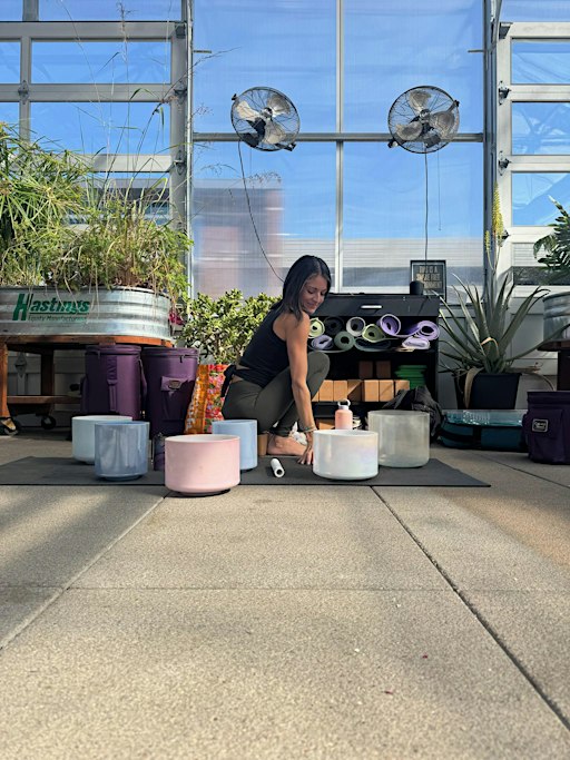 Morning Yoga + Sound in the Greenhouse at Grow + Gather