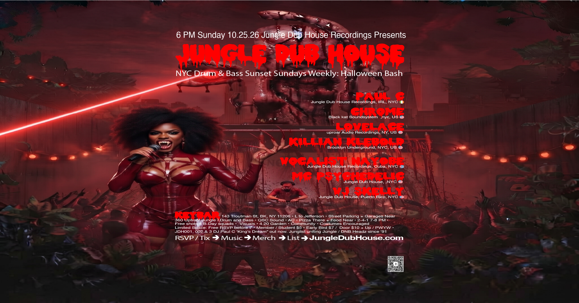 JUNGLE DUB HOUSE: NYC Drum & Bass Sunset Sundays Weekly: Halloween