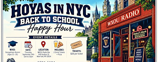 Georgetown Club of  Metro NY:  Young Alumni Happy Hour at WXOU Radio Bar