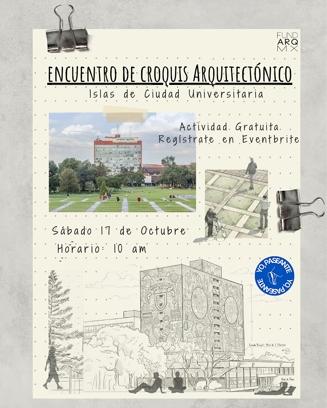 Encuentro de croquis en Islas Ciudad Universitaria