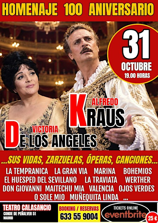HOMENAJE ALFREDO KRAUS Y VICTORIA DE LOS ANGELES. 100 ANIVERSARIO