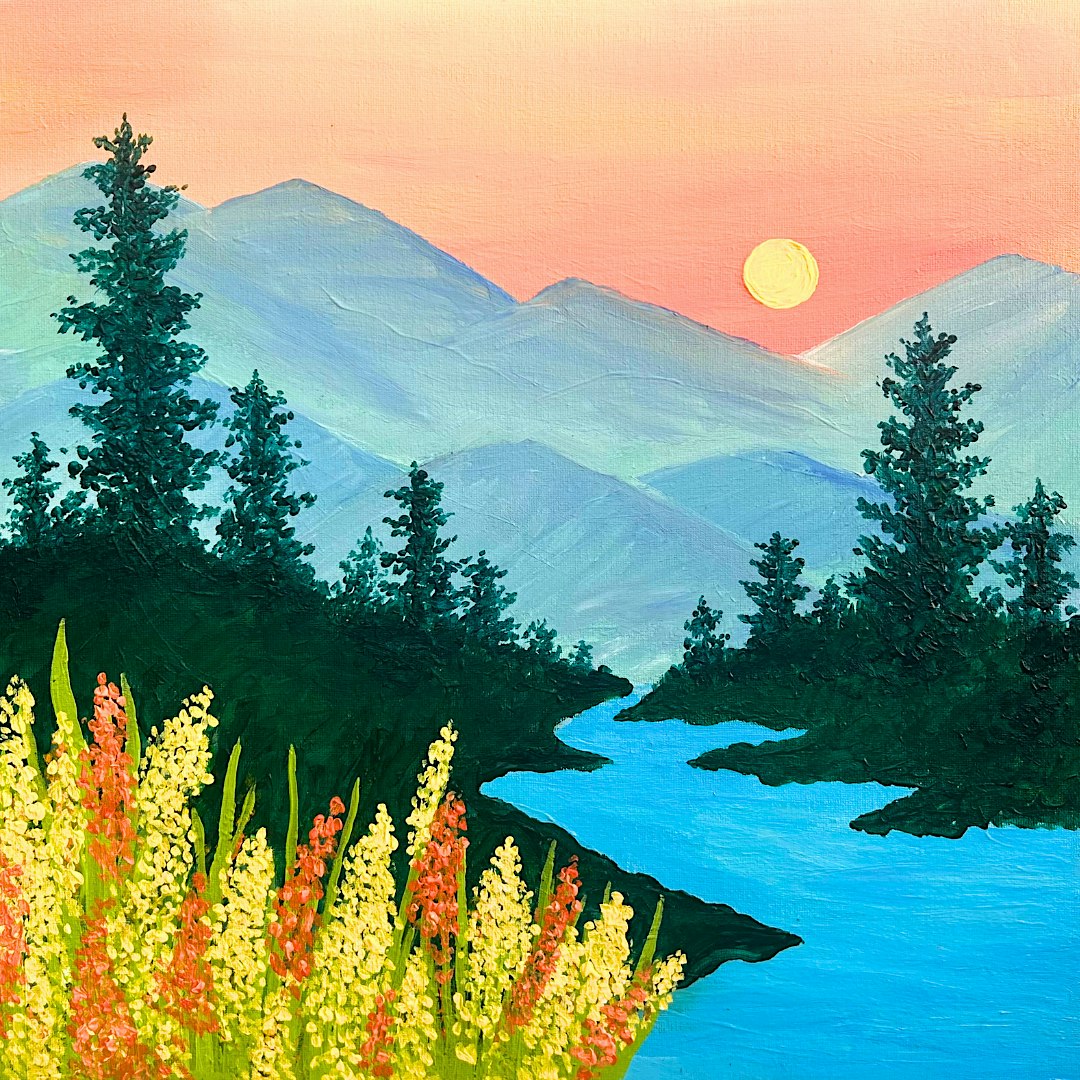 Sip & Paint at Ritorno Lounge, Bristol - "Riverside Fall"