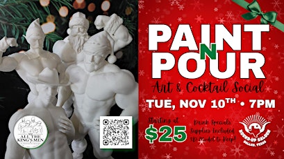 Paint N' Pour Art & Cocktail Social - Holly Jolly Edition