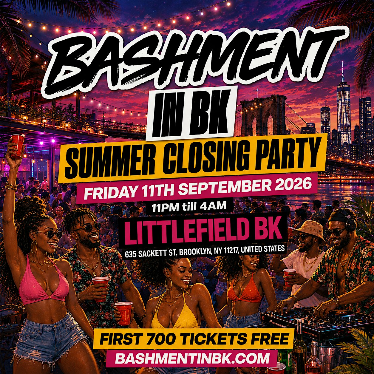 BASHMENT IN BK - Summer Dancehall & Soca Closing Party (FREE B4 12AM W/TIX)