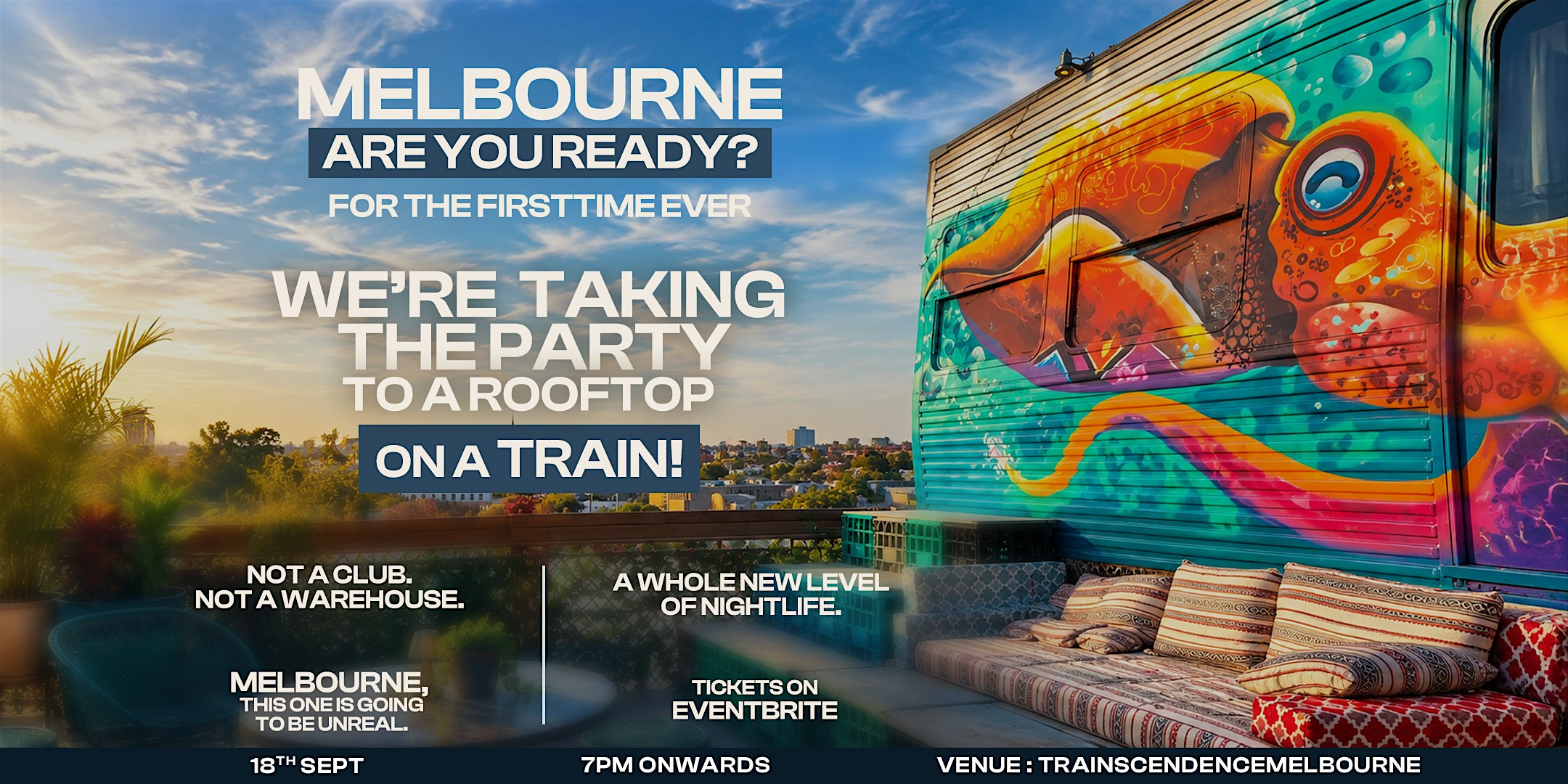 Melbourne Rooftop Train Party | Trainscendence