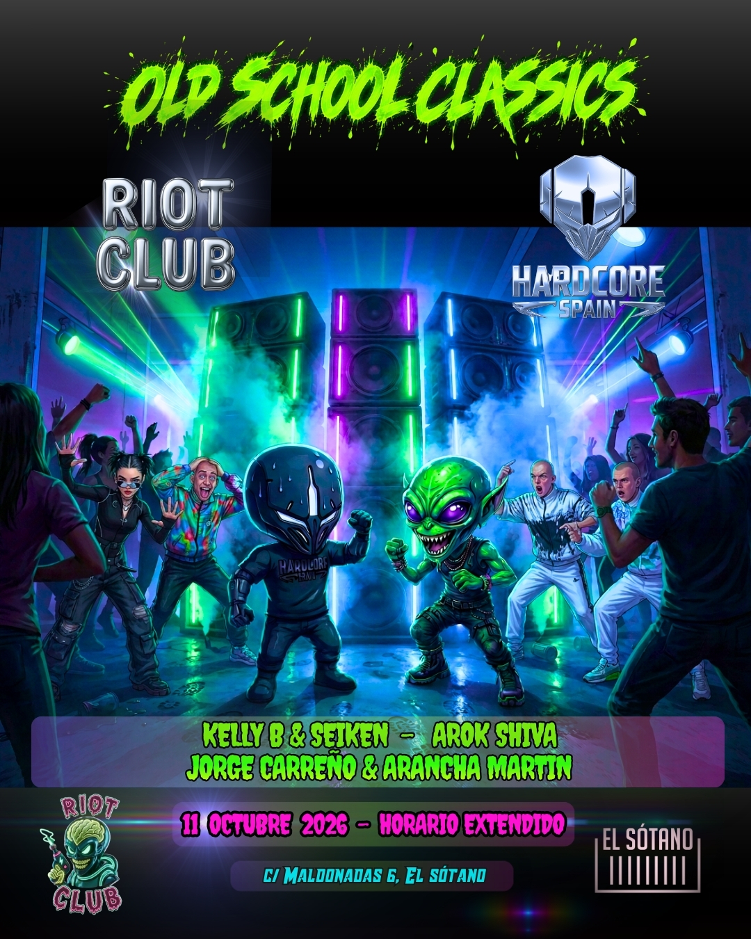 RIOT CLUB & HARDCORE SPAIN: Kelly B & Seiken, Arok Shiva, Jorge Carreño & Arancha Martin