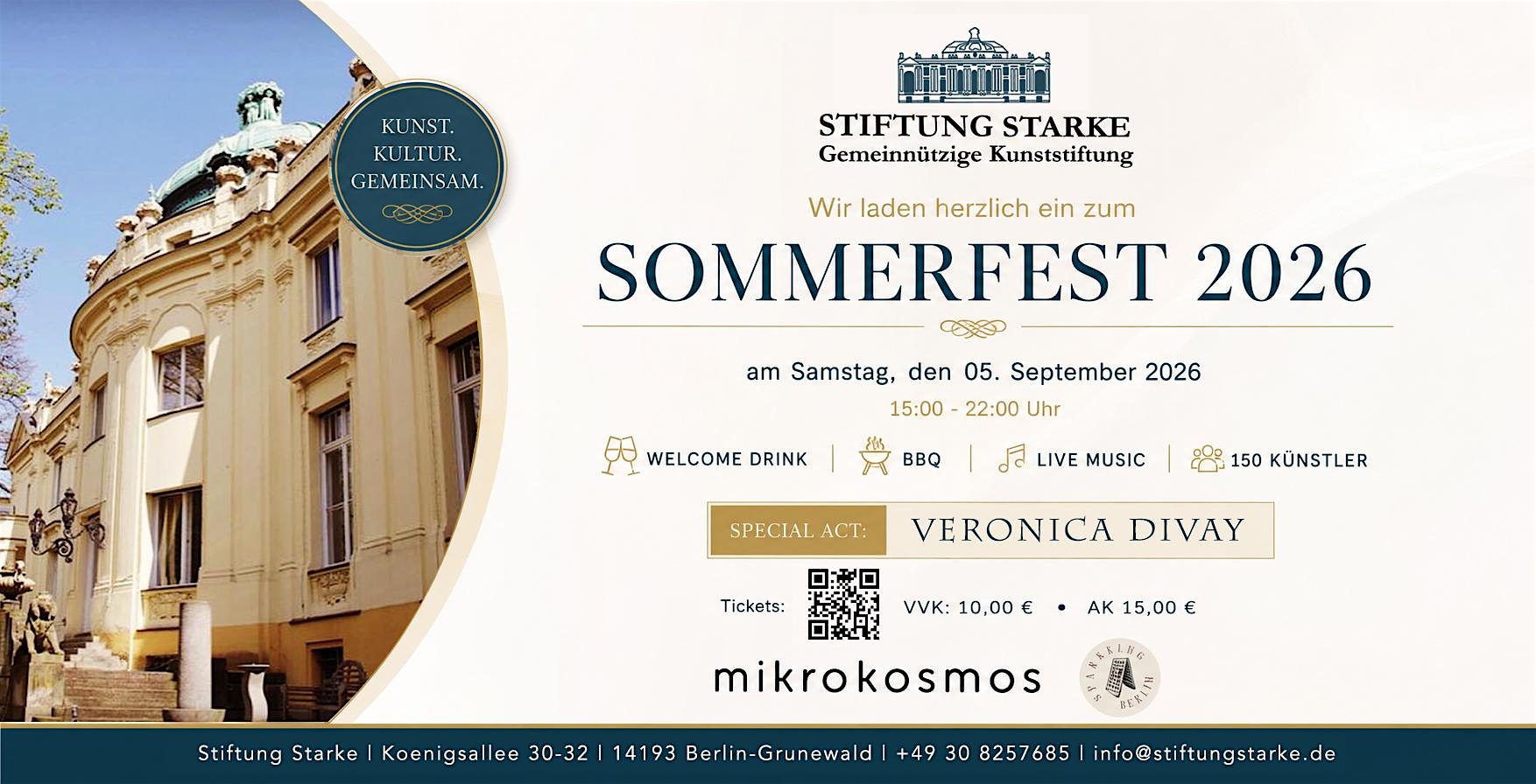 SOMMERFEST der Stiftung Starke am 05.09.2026 im Löwenpalais