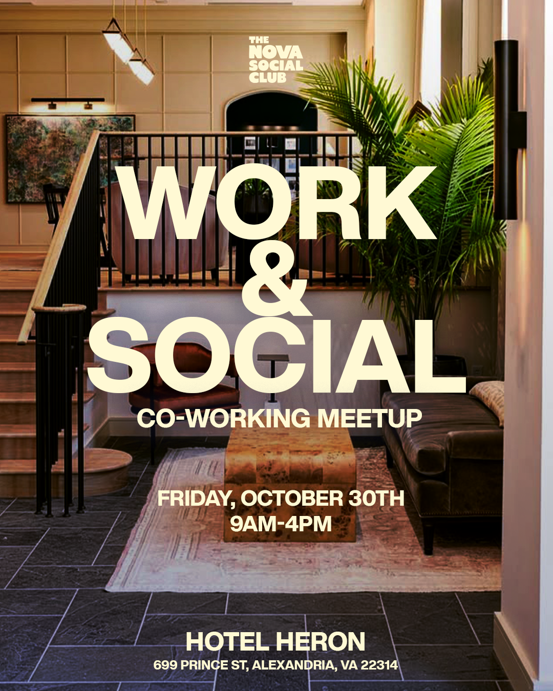 Work & Social: Co-Working Meetup | Friday, October 30th at KILN at Hotel Heron