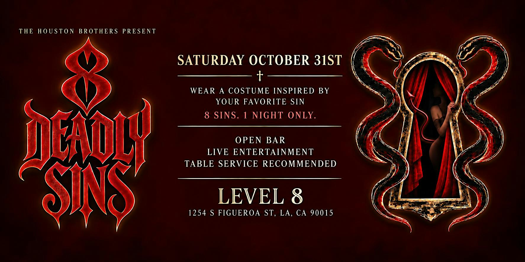 8 Deadly Sins Halloween Party @ Level 8!