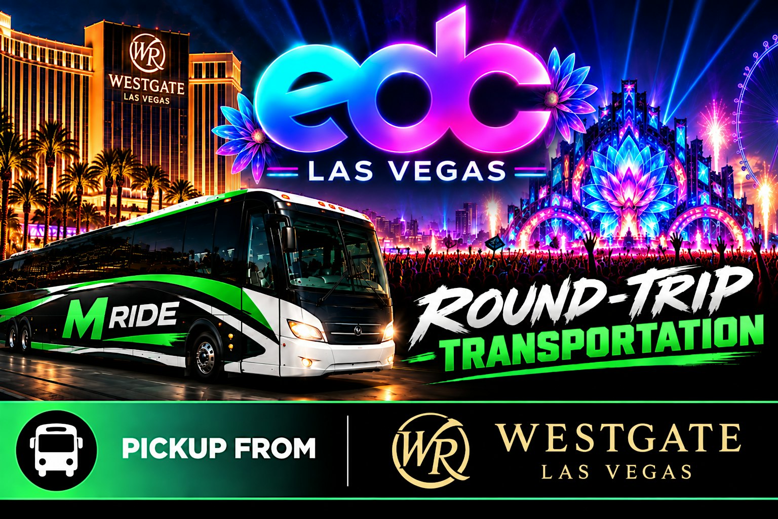 EDC 2027 SHUTTLE BUS Round-Trip from WESTGATE LAS VEGAS RESORT