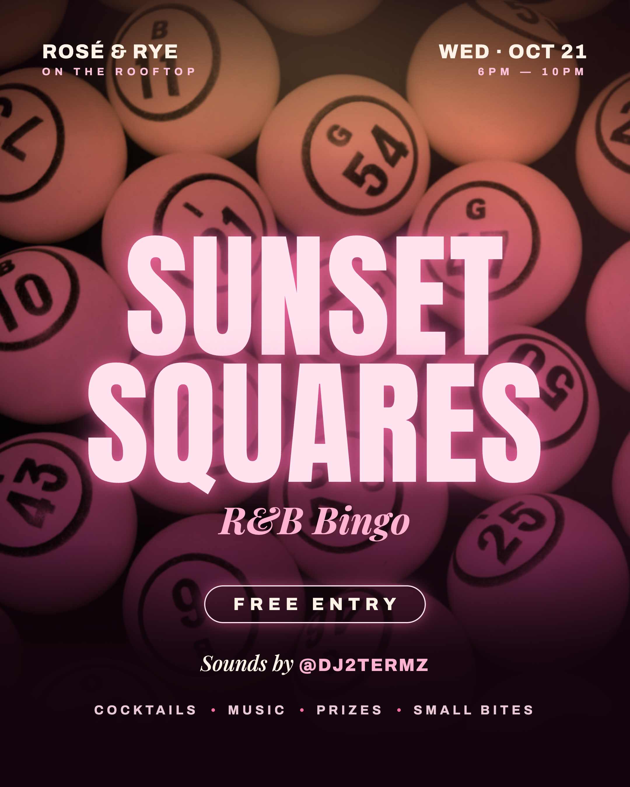 Sunset Squares R&B Bingo 