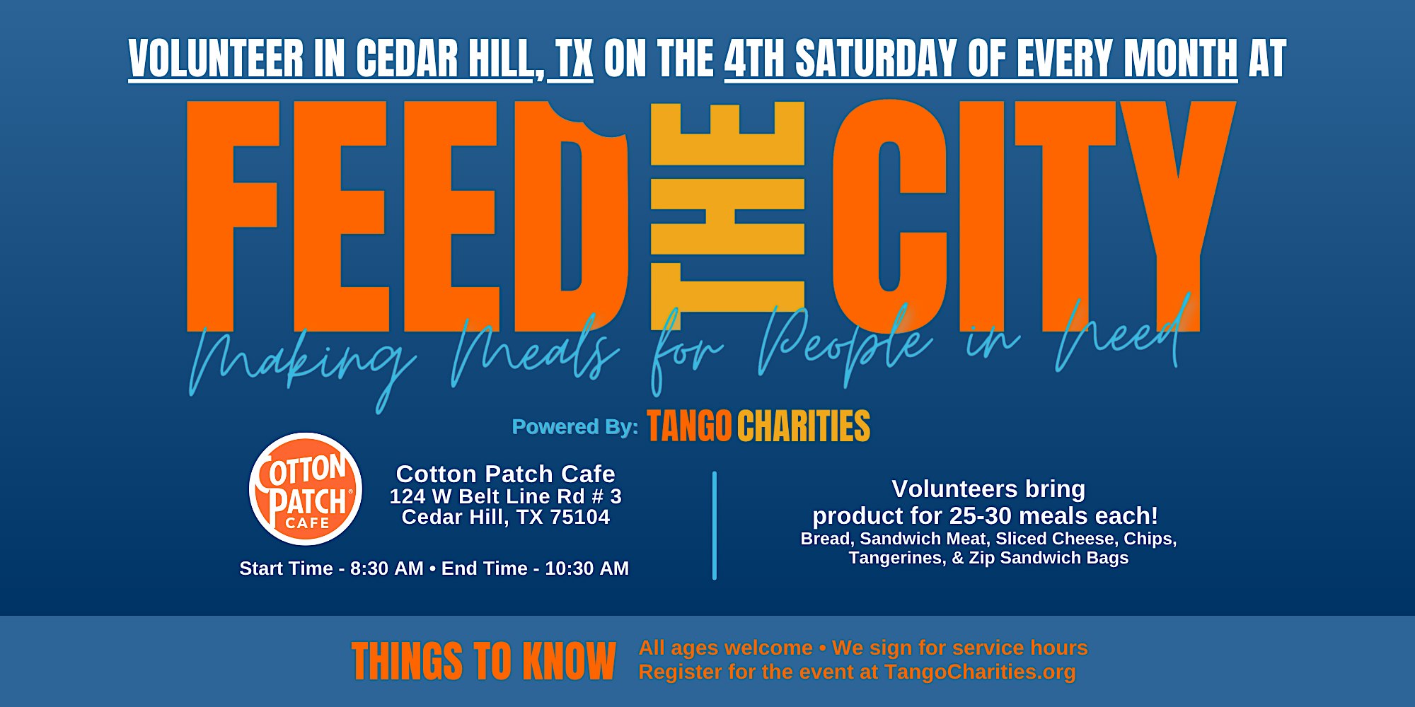 Feed The City Cedar Hill: Making Meals for People In Need