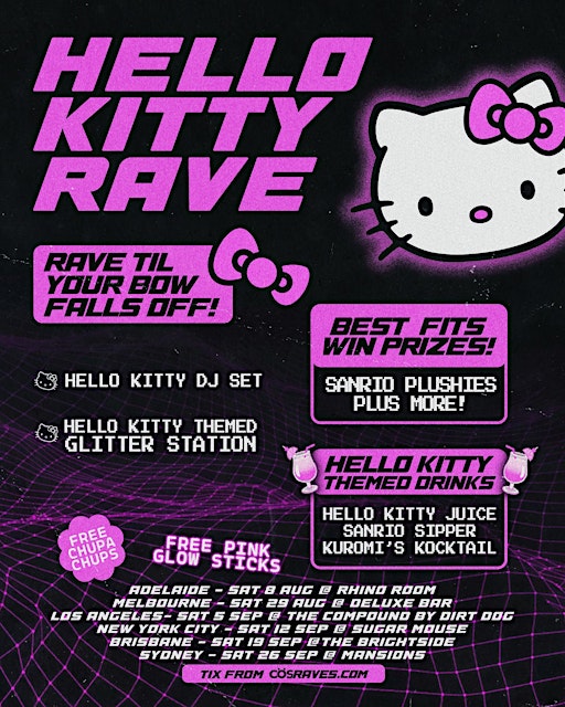 HELLO KITTY RAVE SYDNEY