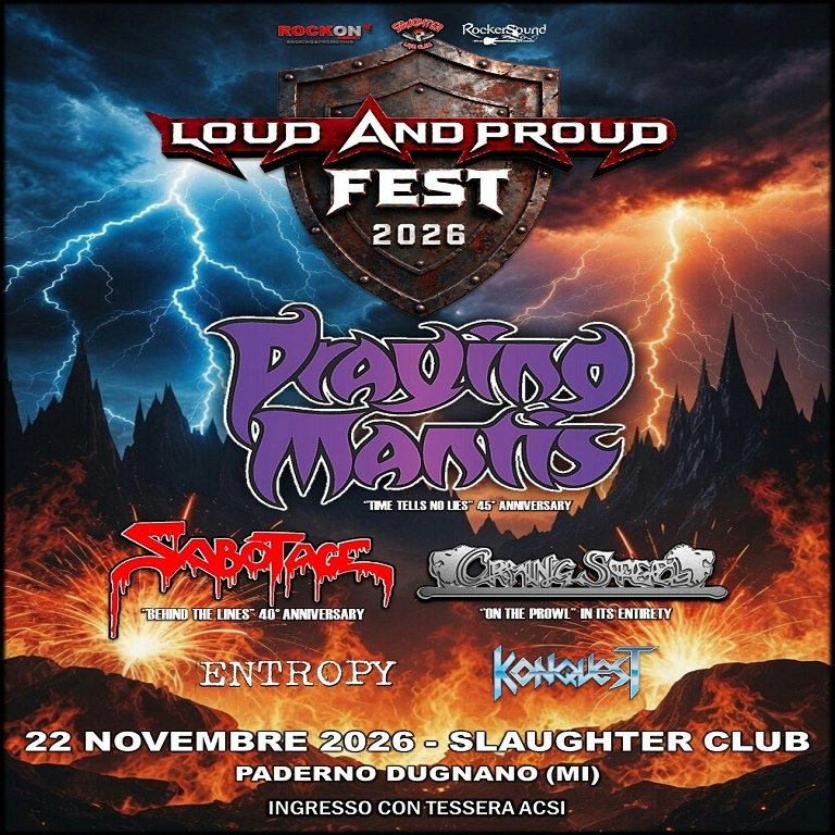 Loud And Proud Fest 2026 - Praying Mantis @ Slaughter Club, Milan