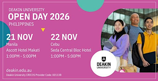 Discover Deakin | Philippines Open Day 2026 – Makati & Cebu