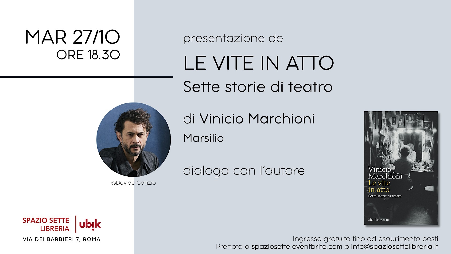 Presentazione de "Le vite in atto. Sette storie di teatro"