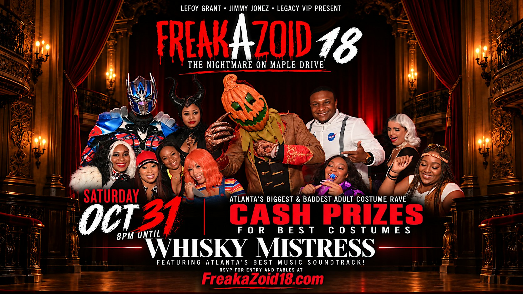 FREAKAZOID 18: Atlanta's Biggest & Baddest Adult Halloween Costume Rave!